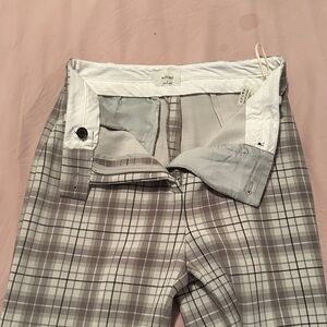 Wilfred Women's Plaid Trousers in Gray and White